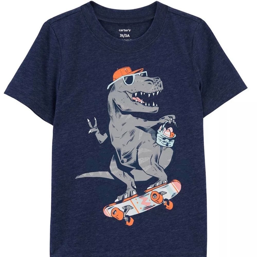 Carter's Blue T-Rex Easter shirt size 5